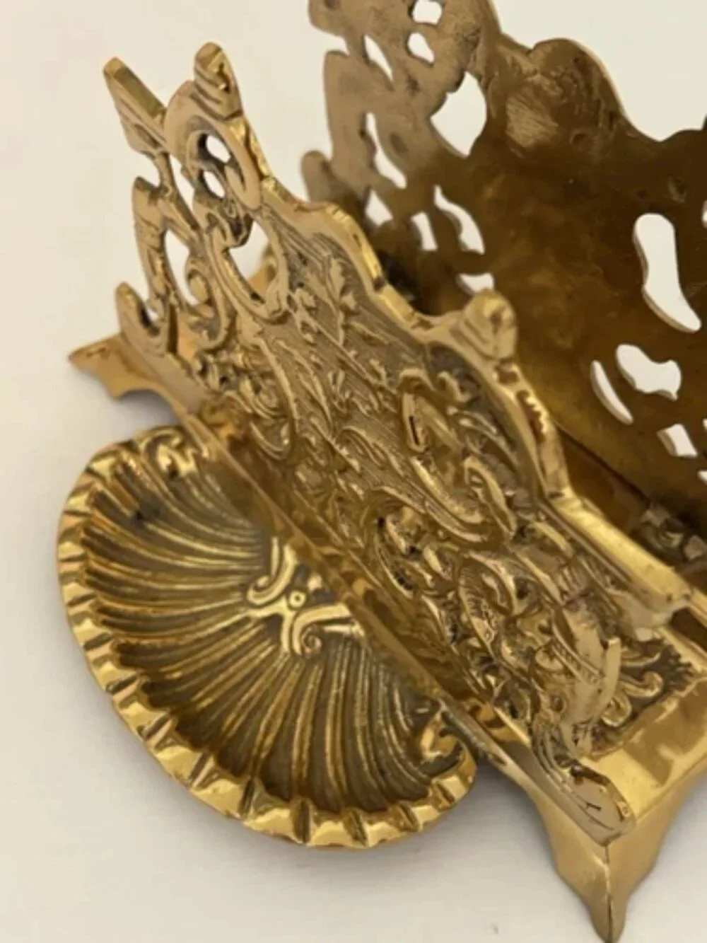 Maitland Smith Ornate Brass Letter or Napkin Holder Hand Made In India